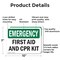 Signmission First Aid And CPR Kit, 10 in W x Rectangle, Aluminum OS-2PACK-EM-A-710-L-10366 - alternate 2
